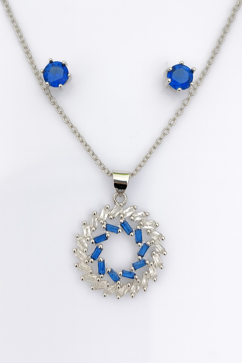 Sapphire Halo Set